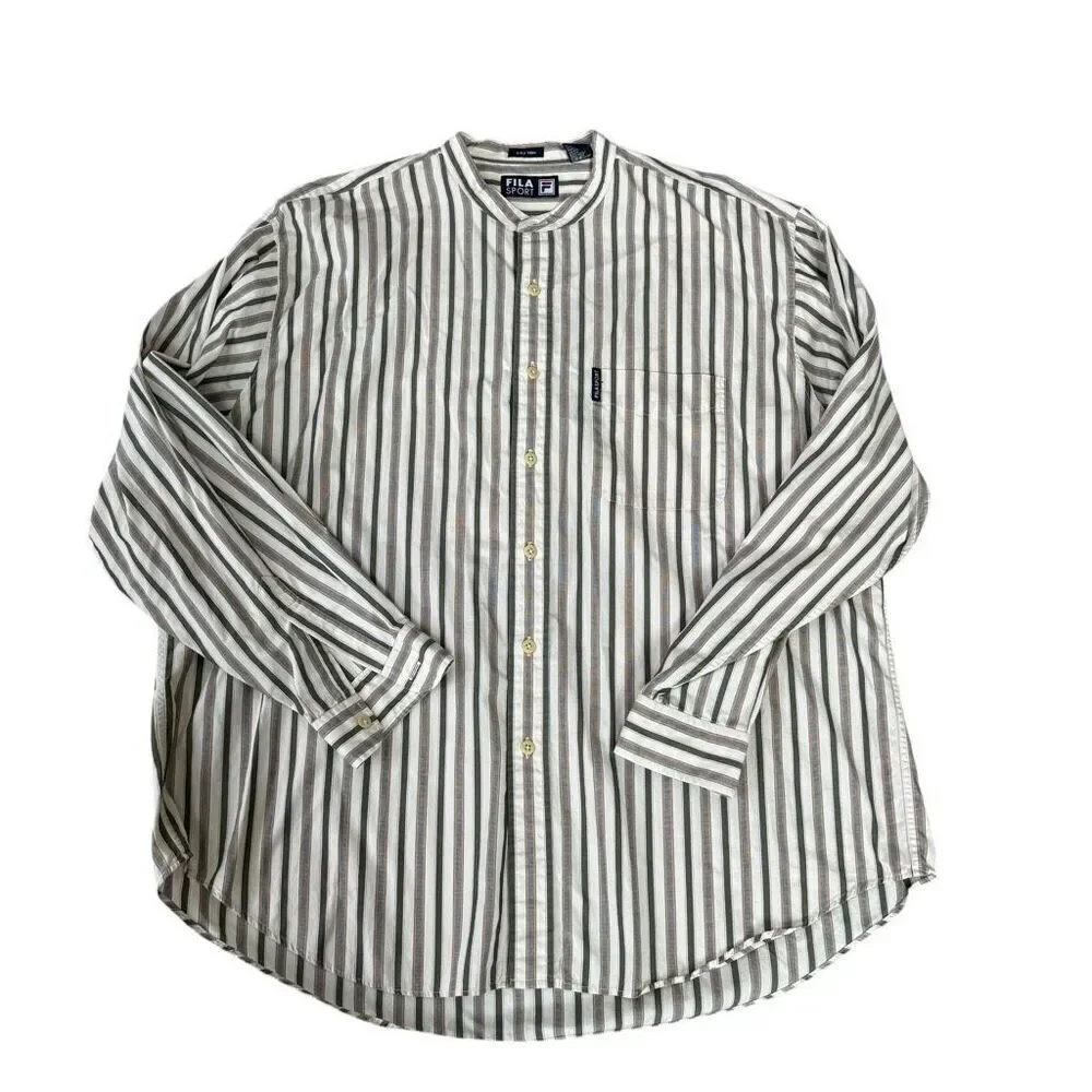 Fila Sport vintage 100% cotton 2ply yearn long-sleeve striped size XL